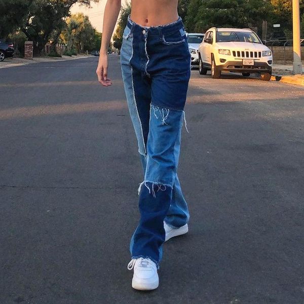 women's jeans y2k ripped burr patchwork baggy straight women high waist tassel classic mom boyfriend denim pants streetwear trouser 202, Blue
women's jeans y2k ripped burr patchwork baggy straight women high waist tassel classic mom boyfriend denim pants streetwear trouser 202, Blue