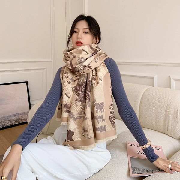 2021 cashmere garland scarf womens autumn and winter thickened landscape shawl womens dual-use long scarf all-matching, Blue;gray
2021 cashmere garland scarf womens autumn and winter thickened landscape shawl womens dual-use long scarf all-matching, Blue;gray