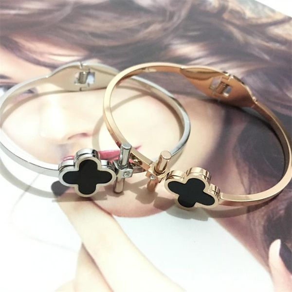 bangle wholesale fashion upscale jewelry rose gold flower cuff opening spring bracelet stainless steel woman, Black
bangle wholesale fashion upscale jewelry rose gold flower cuff opening spring bracelet stainless steel woman, Black