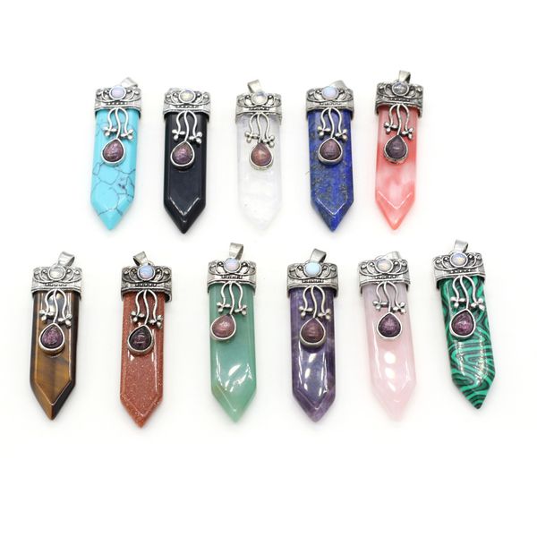 natural stone 7 chakra charms arrowhead shape pendulum pendant rose quartz healing reiki crystal finding for diy necklaces jewelry 16x57mm, Bronze;silver
natural stone 7 chakra charms arrowhead shape pendulum pendant rose quartz healing reiki crystal finding for diy necklaces jewelry 16x57mm, Bronze;silver