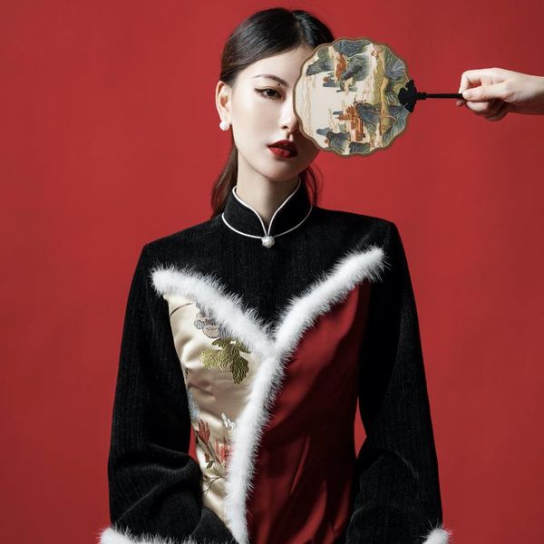 customized cheongsam autumn and winter 2021 thickened red chinese style improved dress blooming ethnic clothing
customized cheongsam autumn and winter 2021 thickened red chinese style improved dress blooming ethnic clothing