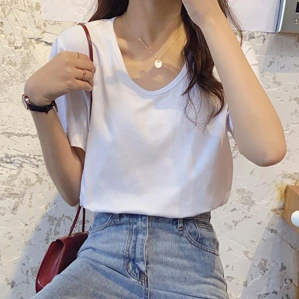 women's t-shirt size s-2xl basic cotton white o neck tshirts female short sleeve summer simple solid loose base t shirt tees women
women's t-shirt size s-2xl basic cotton white o neck tshirts female short sleeve summer simple solid loose base t shirt tees women