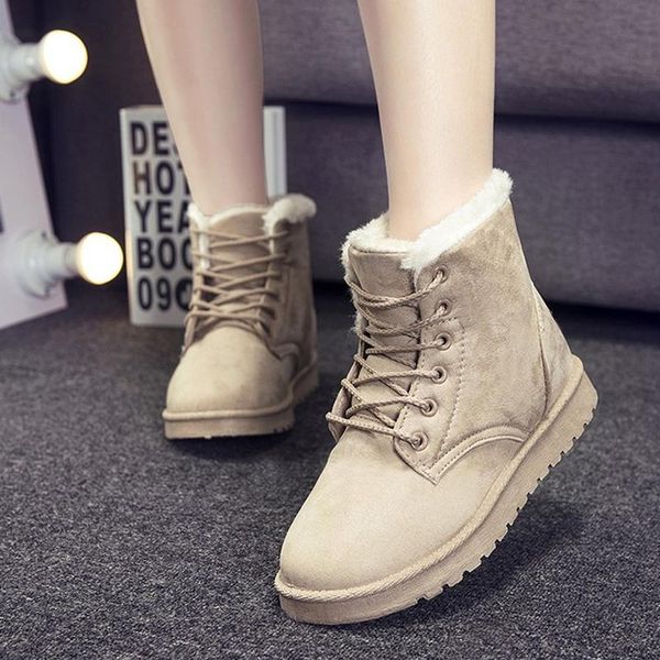 boots women 2021 winter snow plus size platform lace up ladies women's shoes warm flock fur ankle for female botas, Black
boots women 2021 winter snow plus size platform lace up ladies women's shoes warm flock fur ankle for female botas, Black