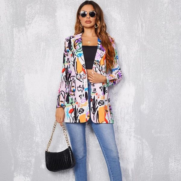 women's suits & blazers vintage printing blazer women jacket high street fall 2021 plus size elegant office lady commuter coat stylish, White;black
women's suits & blazers vintage printing blazer women jacket high street fall 2021 plus size elegant office lady commuter coat stylish, White;black