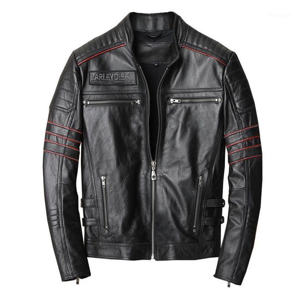 men's jackets embroidery skull motorcycle genuine leather natural cowhide moto biker coat spring and autumn clothing, Black;brown
men's jackets embroidery skull motorcycle genuine leather natural cowhide moto biker coat spring and autumn clothing, Black;brown