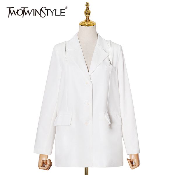 twotwinstyle patchwork zipper white blazer for women notched long sleeve casual blazers female fashion clothing autumn 210517, White;black
twotwinstyle patchwork zipper white blazer for women notched long sleeve casual blazers female fashion clothing autumn 210517, White;black