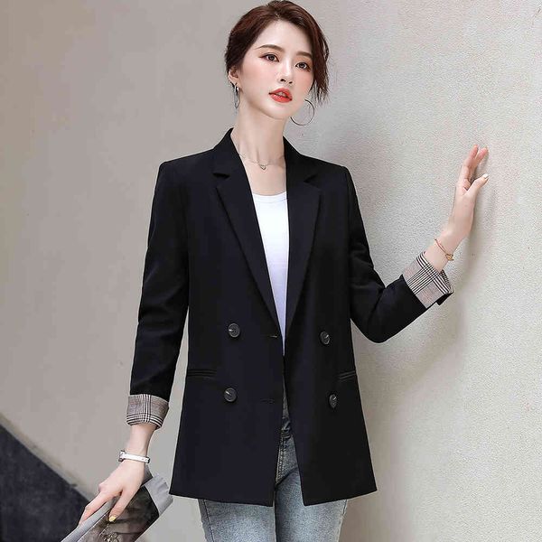 suit suit damascus dark female casual blue solid double breasted blazer korean style sleeve full coat release for 2021-spring fall, White;black
suit suit damascus dark female casual blue solid double breasted blazer korean style sleeve full coat release for 2021-spring fall, White;black