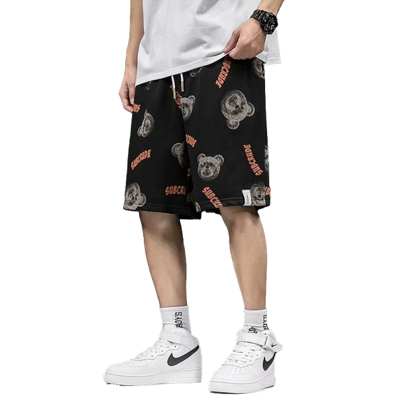 men's shorts 2021 summer cartoon bear manyin casual men embroidery beach hip hop fashion safety short pants, White;black
men's shorts 2021 summer cartoon bear manyin casual men embroidery beach hip hop fashion safety short pants, White;black