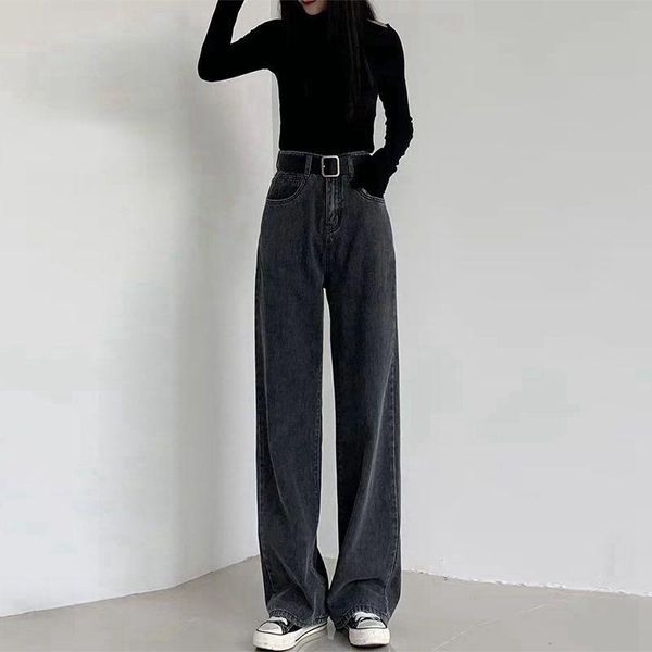women's jeans autumn and winter women loose black straight trousers high waist slimming wide-leg pants fashion casual retro, Blue
women's jeans autumn and winter women loose black straight trousers high waist slimming wide-leg pants fashion casual retro, Blue