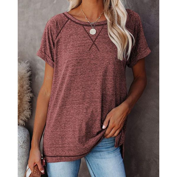 women's t-shirt clothing tee spring and summer casual loose round neck solid color short sleeve cotton fashion t shirt, White
women's t-shirt clothing tee spring and summer casual loose round neck solid color short sleeve cotton fashion t shirt, White