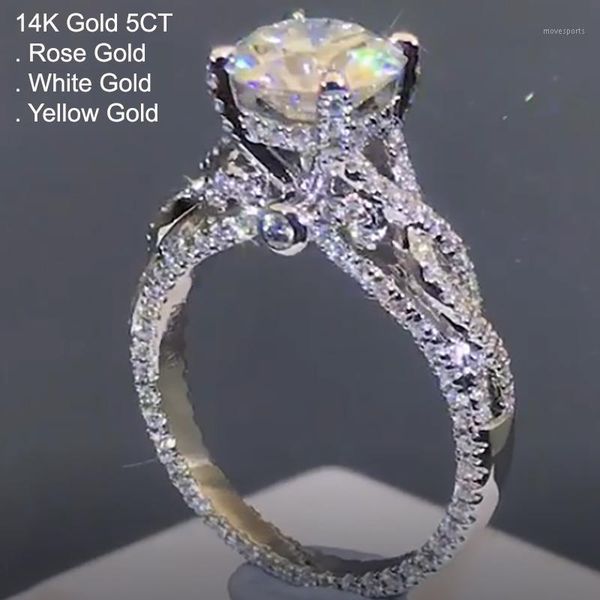 cluster rings 14k gold 5 moissanite diamond ring women elegant round vintage crown trendy wedding party engagement anniversary1, Golden;silver
cluster rings 14k gold 5 moissanite diamond ring women elegant round vintage crown trendy wedding party engagement anniversary1, Golden;silver