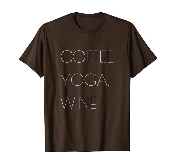Coffee Yoga Wine T-Shirt, White;black