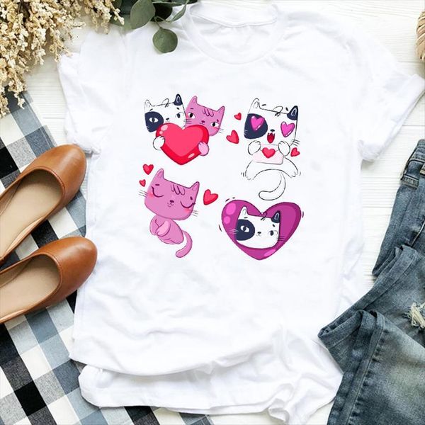 cartoon cat printing love fashion women t shirt style 90s tee clothes graphic, White
cartoon cat printing love fashion women t shirt style 90s tee clothes graphic, White