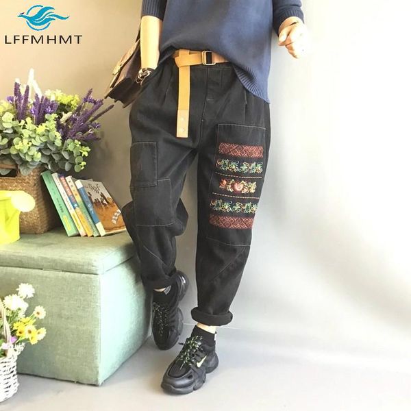 women traditional folk embroidery winter fall thick fleece large size harem jeans female hip hop streetwear casual denim trouser women', Blue
women traditional folk embroidery winter fall thick fleece large size harem jeans female hip hop streetwear casual denim trouser women', Blue