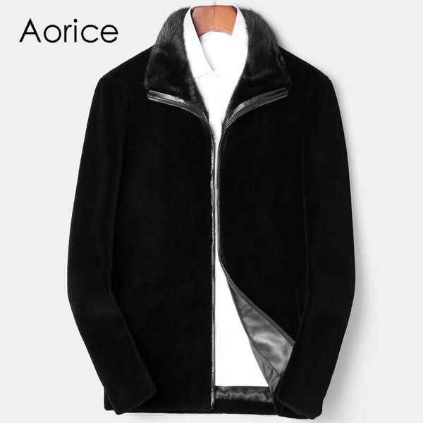 men's jackets pudi 2021 men fashion wool fur coat with mink collar fall winter casual outwear suit mt848, Black;brown
men's jackets pudi 2021 men fashion wool fur coat with mink collar fall winter casual outwear suit mt848, Black;brown