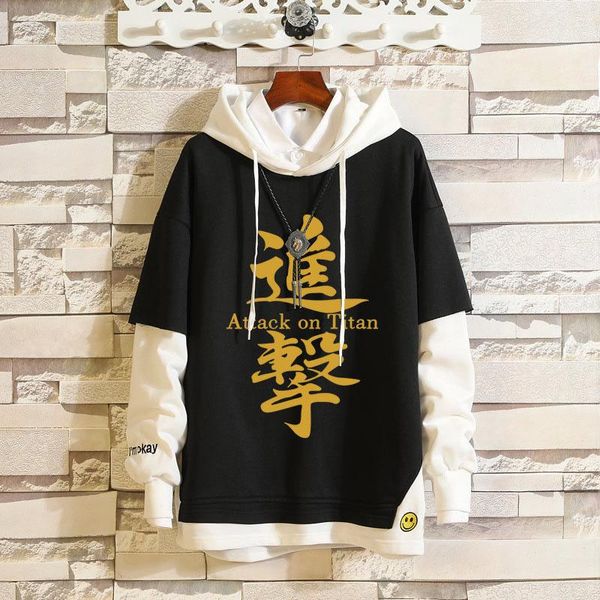 men's hoodies & sweatshirts fashion attack on giants splicing collision color menwomen high street embroidery oversized casual sweatshi, Black
men's hoodies & sweatshirts fashion attack on giants splicing collision color menwomen high street embroidery oversized casual sweatshi, Black