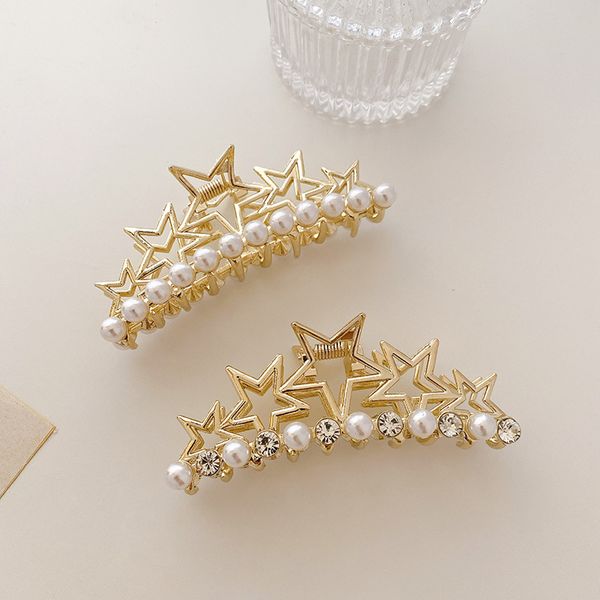 girls scrunchies ponytail clamps alloy five-pointed star pearl crystal hair claw length 9.2 cm women wash shower shark gold hairpins jewelry, Slivery;golden
girls scrunchies ponytail clamps alloy five-pointed star pearl crystal hair claw length 9.2 cm women wash shower shark gold hairpins jewelry, Slivery;golden