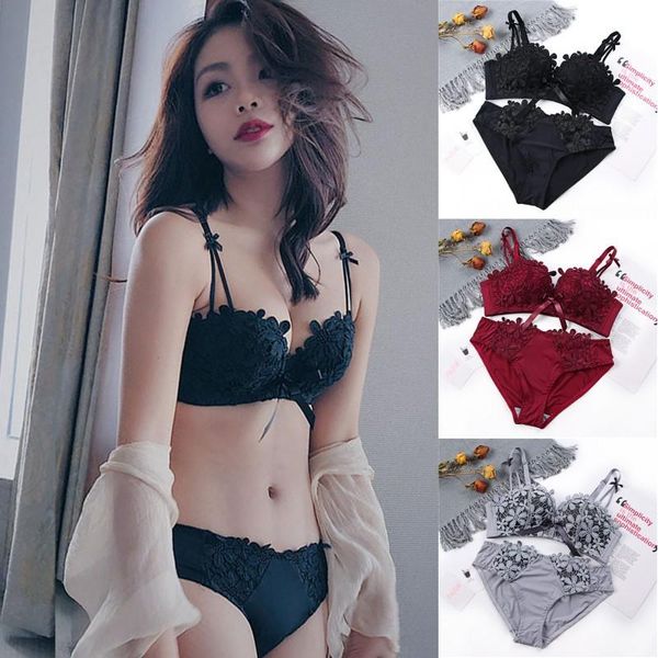 bras sets 2021 fashion ladies lace no trace steel ring gathered bra + underwear set delicate floral bow, Red;black
bras sets 2021 fashion ladies lace no trace steel ring gathered bra + underwear set delicate floral bow, Red;black
