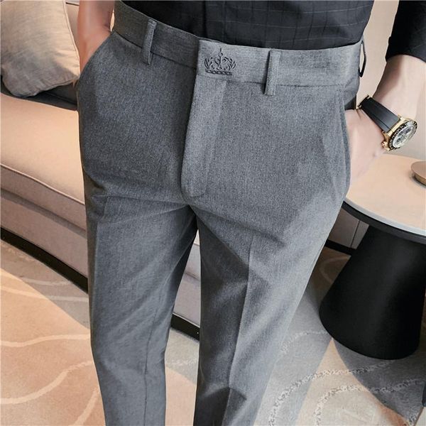 men's suits & blazers autumn crown embroidery business dress pants office social trousers solid color slim wedding groom suit p, White;black
men's suits & blazers autumn crown embroidery business dress pants office social trousers solid color slim wedding groom suit p, White;black