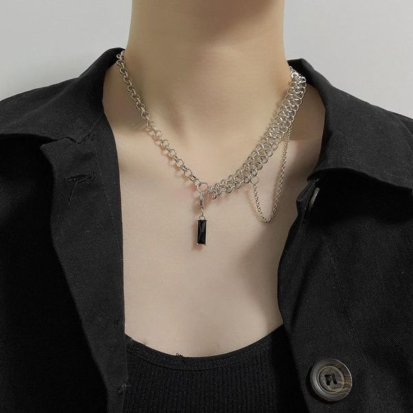 pendant necklaces minar personality silver color titanium steel for women femme black shiny rhinestone necklace party jewelry
pendant necklaces minar personality silver color titanium steel for women femme black shiny rhinestone necklace party jewelry