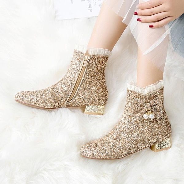 boots us4-11 womens sequins bling ankle bowknot lace pearls wedding chunky low heel side zip shoes gold sliver pink plu, Black
boots us4-11 womens sequins bling ankle bowknot lace pearls wedding chunky low heel side zip shoes gold sliver pink plu, Black