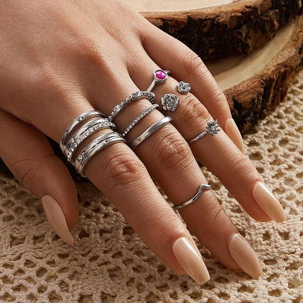 wedding rings 8pcs/sets trendy flowers joint ring sets for women charms silver color geometry alloy metal party jewelry anillo 9771, Slivery;golden
wedding rings 8pcs/sets trendy flowers joint ring sets for women charms silver color geometry alloy metal party jewelry anillo 9771, Slivery;golden