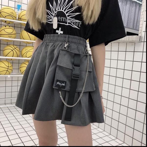harajuku high waisted streetwear womens skirt punk gothic short tooling half length pleated korean mini skirts, Black
harajuku high waisted streetwear womens skirt punk gothic short tooling half length pleated korean mini skirts, Black