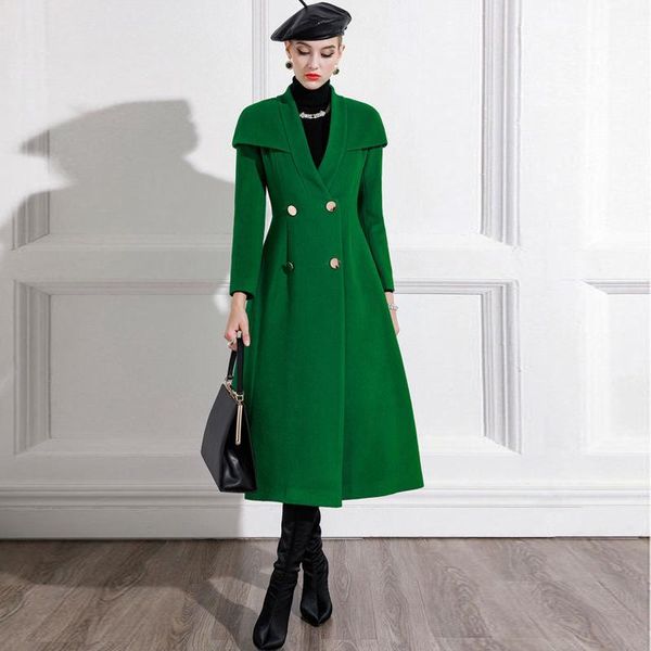 women's wool & blends heydress 2021 winter women double breasted woolen high waist coats female green design streetwears office lady wa, Black
women's wool & blends heydress 2021 winter women double breasted woolen high waist coats female green design streetwears office lady wa, Black