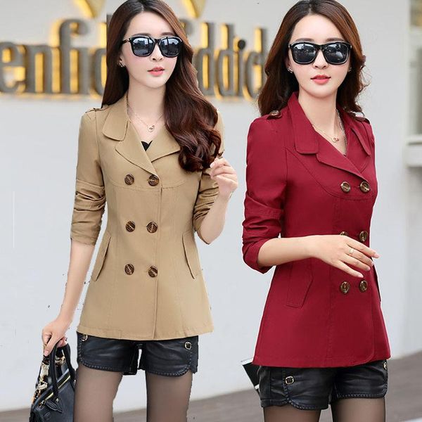 women's trench coats women korean spring autumn casual double breasted short windbreaker ladies elegant trn down collar fashion coat, Tan;black
women's trench coats women korean spring autumn casual double breasted short windbreaker ladies elegant trn down collar fashion coat, Tan;black