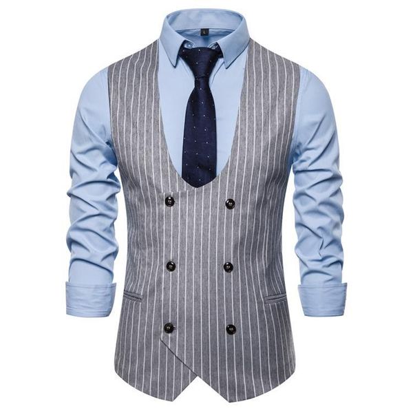 men's vests striped vest double-breasted stage costumes casual u-neck unique design waistcoats & for men gray navy, Black;white
men's vests striped vest double-breasted stage costumes casual u-neck unique design waistcoats & for men gray navy, Black;white