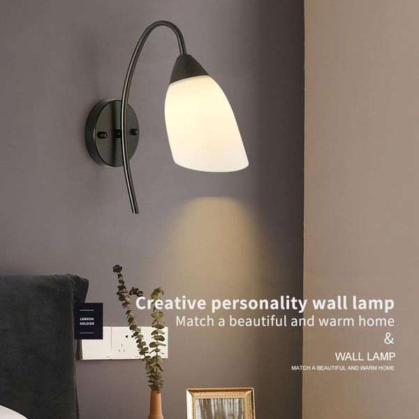 modern nordic european style warm light wall lamp led glass lampshade indoor iron craftsmanship stylish bedside
modern nordic european style warm light wall lamp led glass lampshade indoor iron craftsmanship stylish bedside