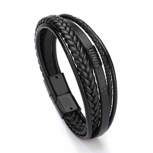charm bracelets bracelet men jewelry multilayer black/brown cowhide wrap braided leather stainless steel magnetic clasp punk wristband, Golden;silver
charm bracelets bracelet men jewelry multilayer black/brown cowhide wrap braided leather stainless steel magnetic clasp punk wristband, Golden;silver