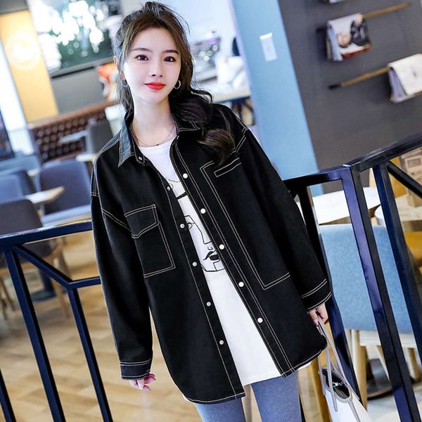 women's jackets coats 2021 spring dress korean fashion shirt loose hong kong style work denim dpuh, Black;brown
women's jackets coats 2021 spring dress korean fashion shirt loose hong kong style work denim dpuh, Black;brown