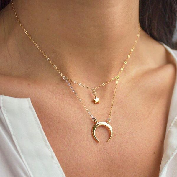 pcs vintage women necklaces beach simple gold color moon star pendant necklace lady charm party jewelry, Silver
pcs vintage women necklaces beach simple gold color moon star pendant necklace lady charm party jewelry, Silver