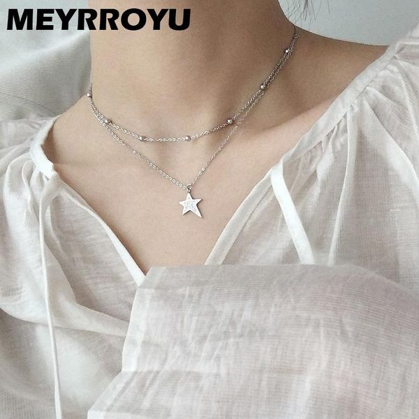 chains meyrroyu sterling silver 2021 round beads necklace fashion double-layer design star pendant jewelry on neck wedding party gift
chains meyrroyu sterling silver 2021 round beads necklace fashion double-layer design star pendant jewelry on neck wedding party gift