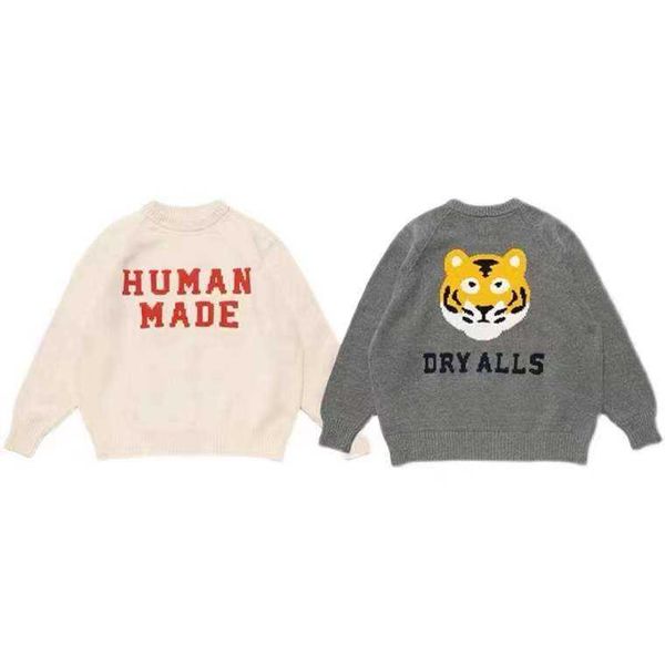 richao human made cartoon tiger head sweater pullover loose pullover wide version, White;black
richao human made cartoon tiger head sweater pullover loose pullover wide version, White;black