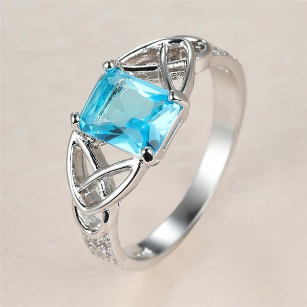 luxury female aqua blue crystal stone ring charm silver color wedding rings for women dainty bride square zircon engagement, Slivery;golden
luxury female aqua blue crystal stone ring charm silver color wedding rings for women dainty bride square zircon engagement, Slivery;golden