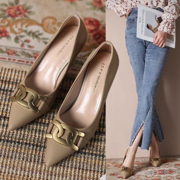 dress shoes 2021 spring and summer fashion comfortable metal chain pointed thin heel french shallow high heels women's soft, Black
dress shoes 2021 spring and summer fashion comfortable metal chain pointed thin heel french shallow high heels women's soft, Black