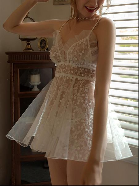 white floral lace small chest womens sleepwears nightdress hollow deep v strap dress female mesh tulle perspective nightgown with, Black;red
white floral lace small chest womens sleepwears nightdress hollow deep v strap dress female mesh tulle perspective nightgown with, Black;red