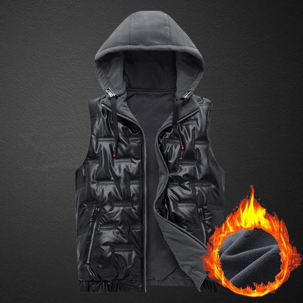 men's vests feitong winter warm sleeveless jackets vest fleece leather hooded with zipper fashion pocket male coat veste homme, Black;white
men's vests feitong winter warm sleeveless jackets vest fleece leather hooded with zipper fashion pocket male coat veste homme, Black;white