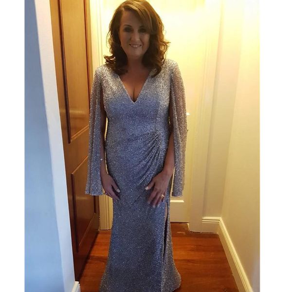 sparkly silver mother of bride dresses deep v-neck mermaid dresses sequined evening formal party gowns, Black;red
sparkly silver mother of bride dresses deep v-neck mermaid dresses sequined evening formal party gowns, Black;red