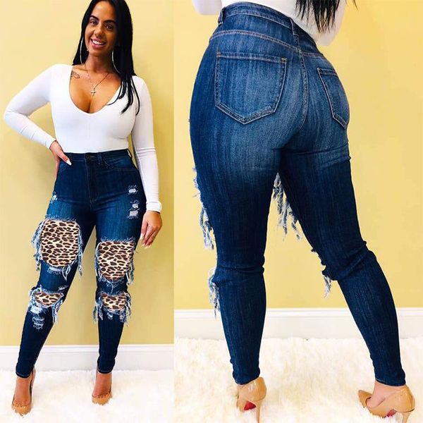 women's jeans 2021 fashion leopard holes women high waist button zipper pencil denim pants stretchy casual quality, Blue
women's jeans 2021 fashion leopard holes women high waist button zipper pencil denim pants stretchy casual quality, Blue