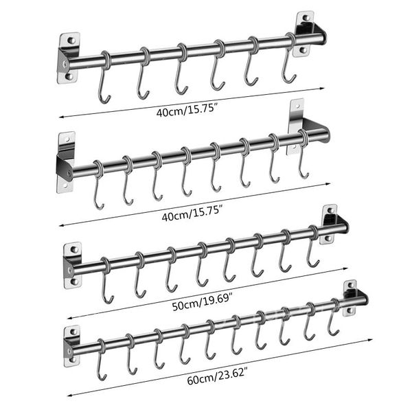 hooks & rails wall mounted utensil rack stainless steel hanging kitchen rail with 6/8/10 53cb
hooks & rails wall mounted utensil rack stainless steel hanging kitchen rail with 6/8/10 53cb