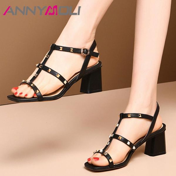 dress shoes annymoli real leather high heel sandals rivet women square toe thick heels footwear lady summer black big size 43
dress shoes annymoli real leather high heel sandals rivet women square toe thick heels footwear lady summer black big size 43