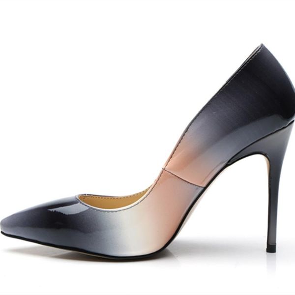 est gradient color pumps women patent leather high heels pointed toe office lady party dress shoes, Black
est gradient color pumps women patent leather high heels pointed toe office lady party dress shoes, Black