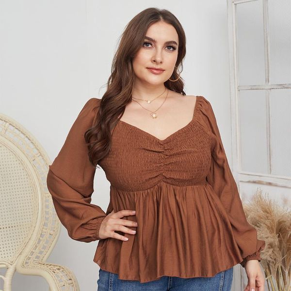 fashion spring blouse shirt women square collar long sleeve plus size 4xl ladies tunic women's blouses & shirts, White
fashion spring blouse shirt women square collar long sleeve plus size 4xl ladies tunic women's blouses & shirts, White