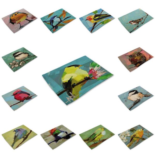 table napkin 42*32cm oil painting bird series placemat flax mat anti-scalding pad diy living room kitchen dining decoration
table napkin 42*32cm oil painting bird series placemat flax mat anti-scalding pad diy living room kitchen dining decoration