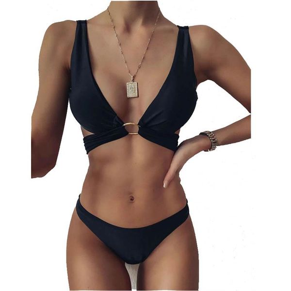 women's swimwear 2021 solid color bikini swimsuit ladies high waist set two-piece female push-up summer bather biki, White;black
women's swimwear 2021 solid color bikini swimsuit ladies high waist set two-piece female push-up summer bather biki, White;black