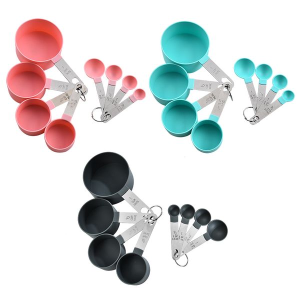 8pcs/set plastic measuring cups spoons with stainless steel handle kitchen baking tools
8pcs/set plastic measuring cups spoons with stainless steel handle kitchen baking tools