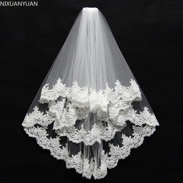 bridal veils veil short with comb lace appliqued edge tulle wedding two layers 75 cm elbow length accessories 2021, Black
bridal veils veil short with comb lace appliqued edge tulle wedding two layers 75 cm elbow length accessories 2021, Black